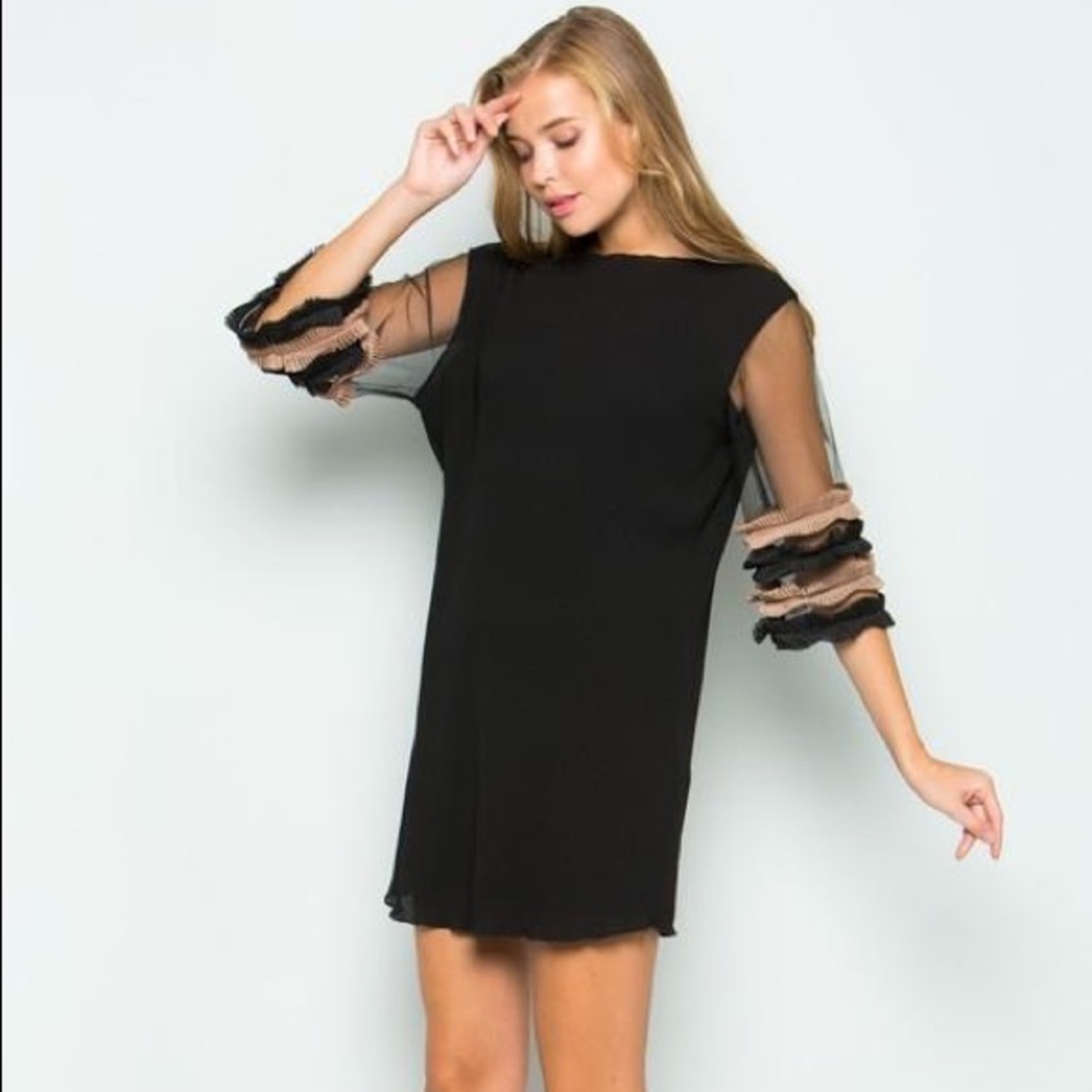 Crinkled Mini Dress